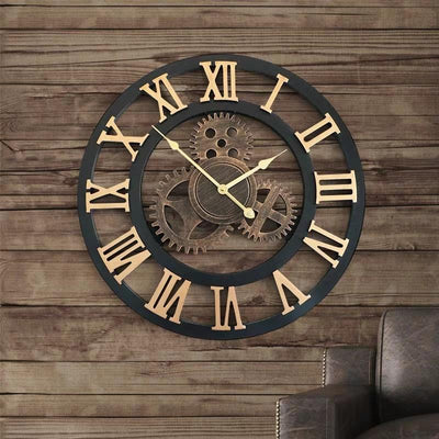 EISEN Modern Industrial Large Gears Wall Clock