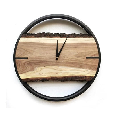 EISUKE Modern Rustic Wood Slab Wall Clock