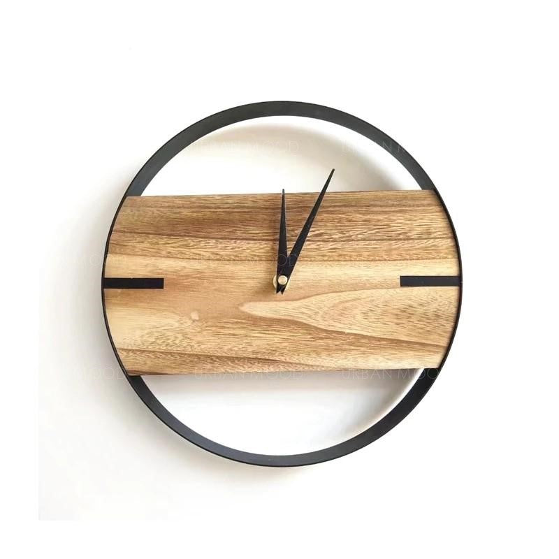 EISUKE Modern Rustic Wood Slab Wall Clock