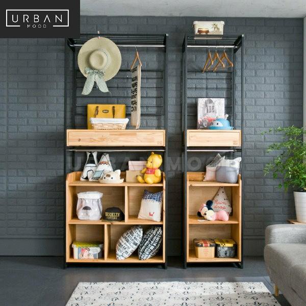 ENRICO Industrial Solid Wood Utility Shelf