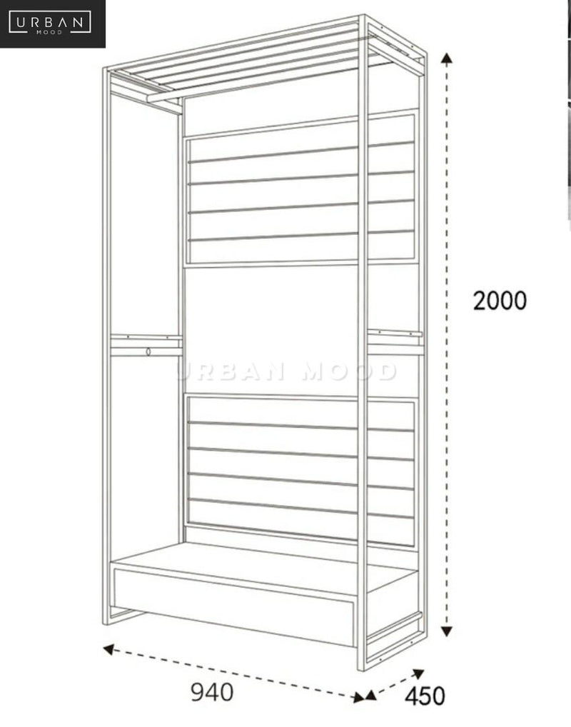 ENRICO Industrial Solid Wood Utility Shelf
