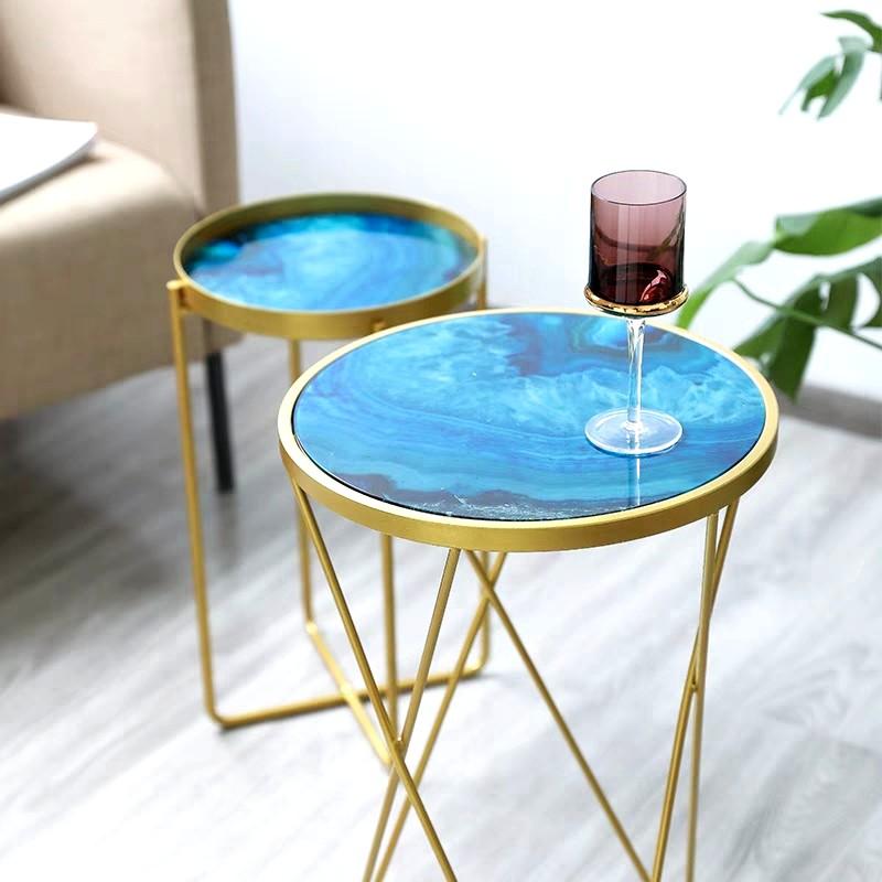 ERIE Epoxy River Gold Side Table