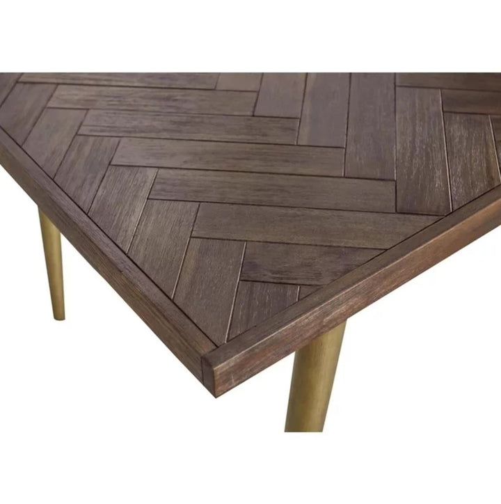 ELODIA Herringbone Solid Wood Dining Table