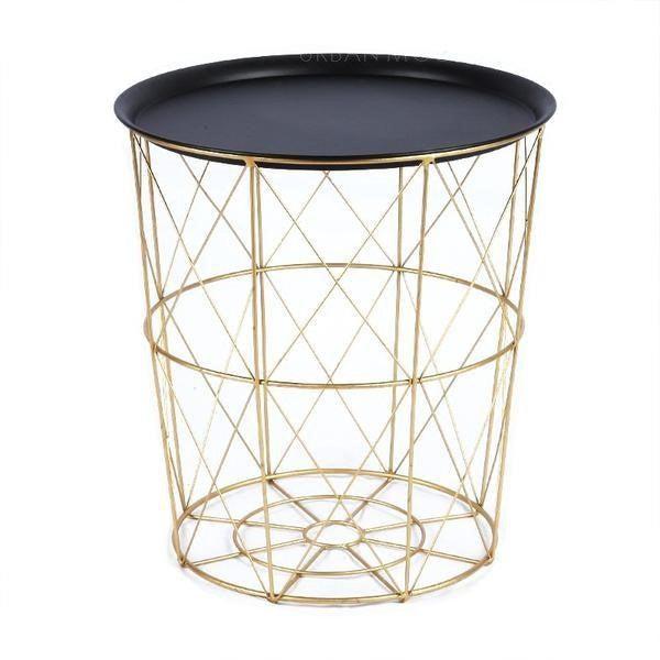 FLAVILLA Quirky Versatile Gold Metal Frame Side Table