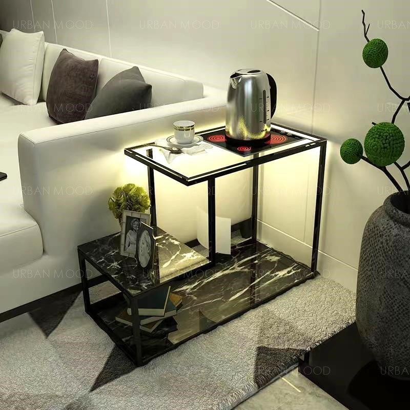 GLOW Modern Glass Top LED Side Table – Urban Mood