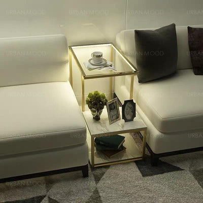 GLOW Modern Glass Top LED Side Table