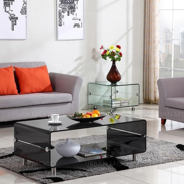 GUSTAV Minimalist Designer Glass Coffee Table