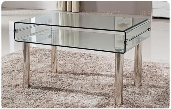 GUSTAV Minimalist Designer Glass Coffee Table