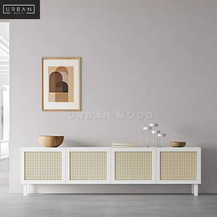 GABLE Vintage Rattan TV Console