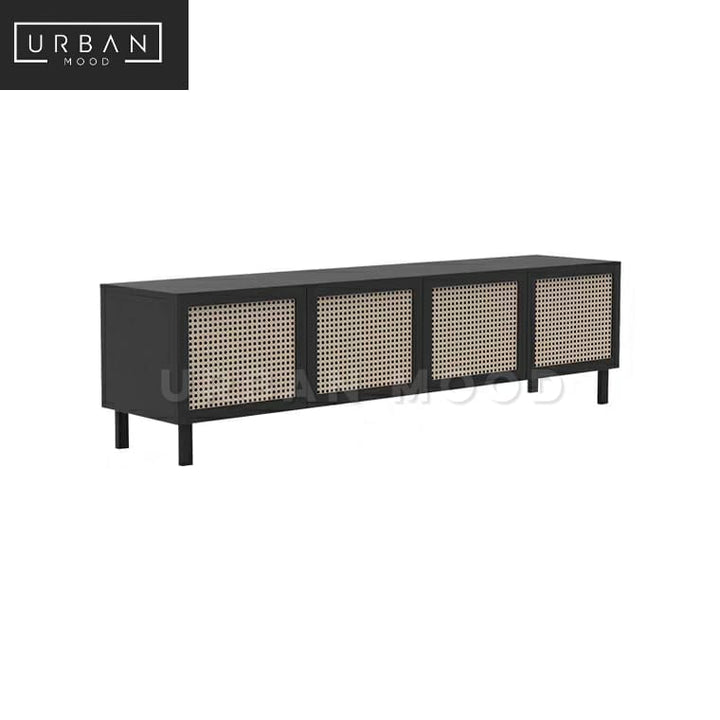 GABLE Vintage Rattan TV Console