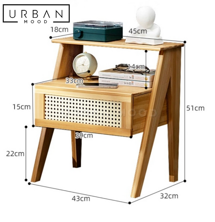 GRAFTON Rustic Bedside Table