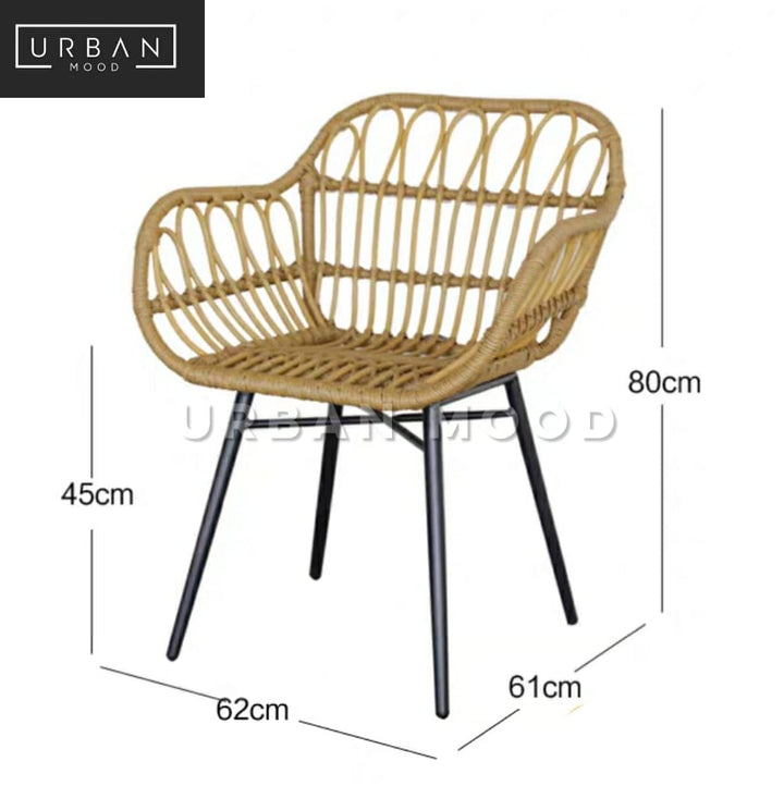 HEIN Outdoor Rattan Dining Table & Bench