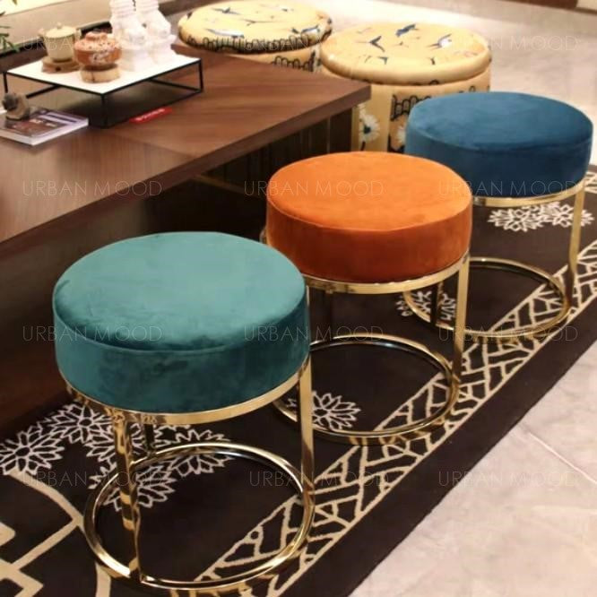 HERA Satin Gold Velvet Stools