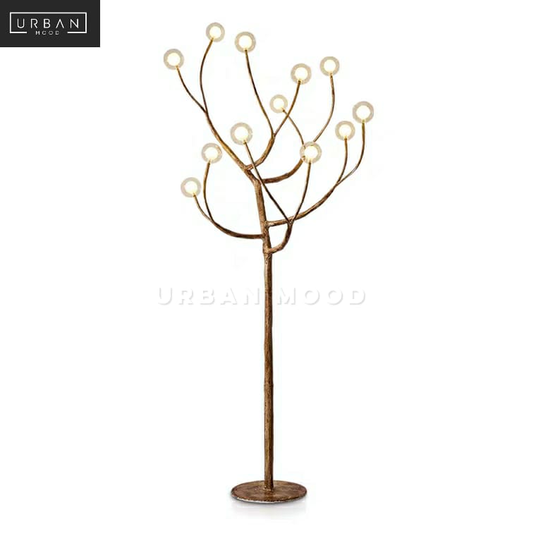 HICKORY Rustic Solid Wood Floor Lamp
