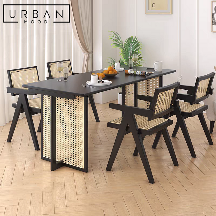 HIRSH Japandi Rattan Dining Table