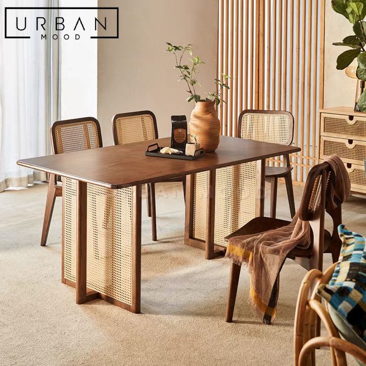 HIRSH Japandi Rattan Dining Table