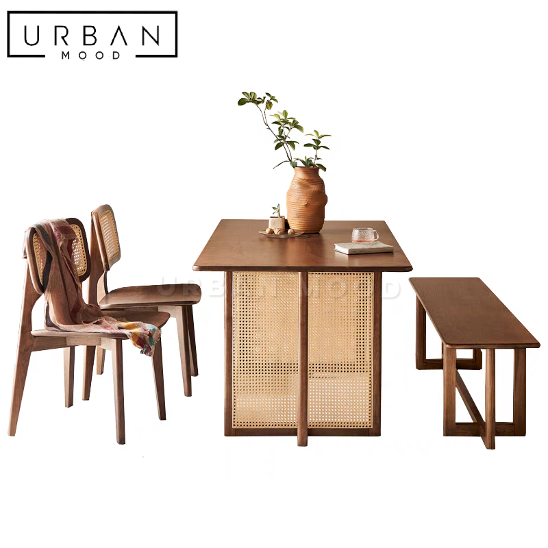 HIRSH Japandi Rattan Dining Table