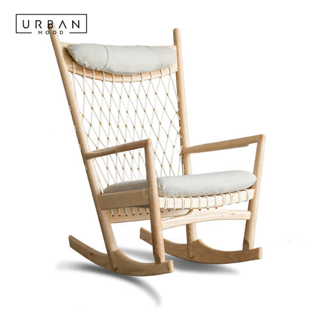 Premium | FALFORD Solid Wood Fabric Rocking Chair