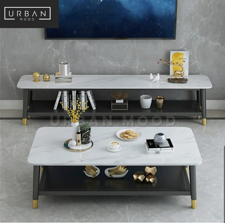 DECAL Modern Marble TV Console