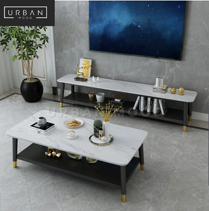 DECAL Modern Marble TV Console