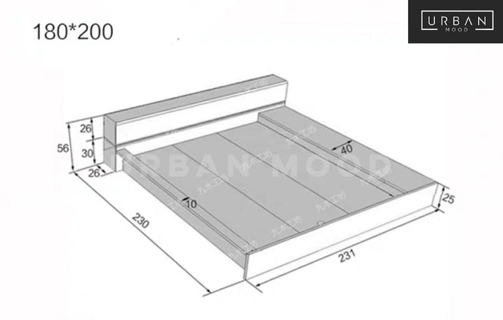 HINTER Minimalist Japanese Platform Bed