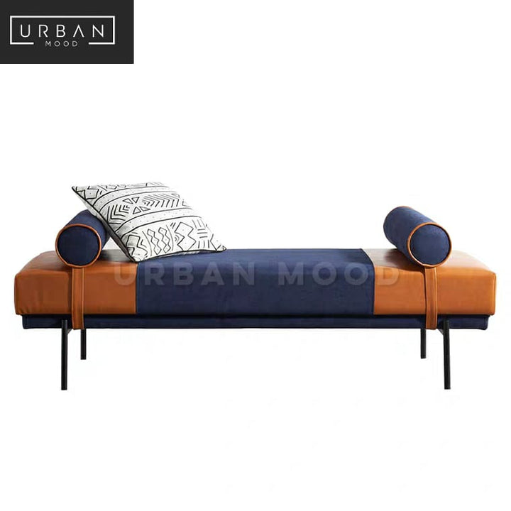 LORIC Modern Leather Ottoman / Daybed