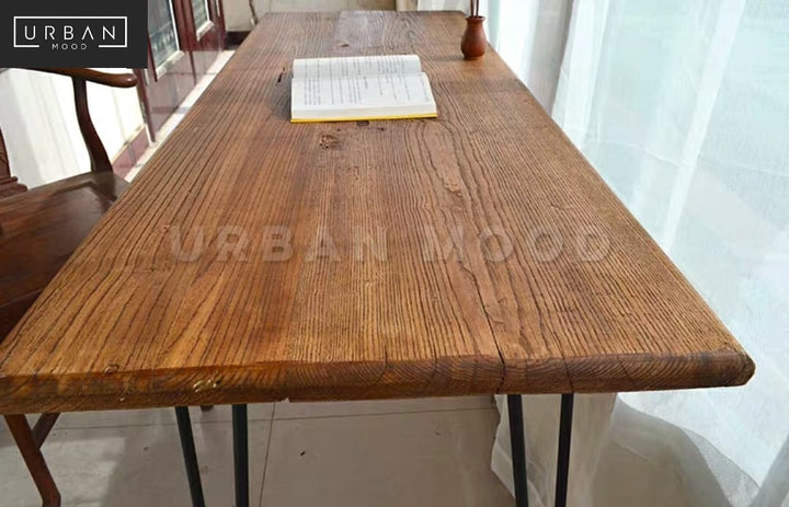 JEVON Industrial Walnut Work Table