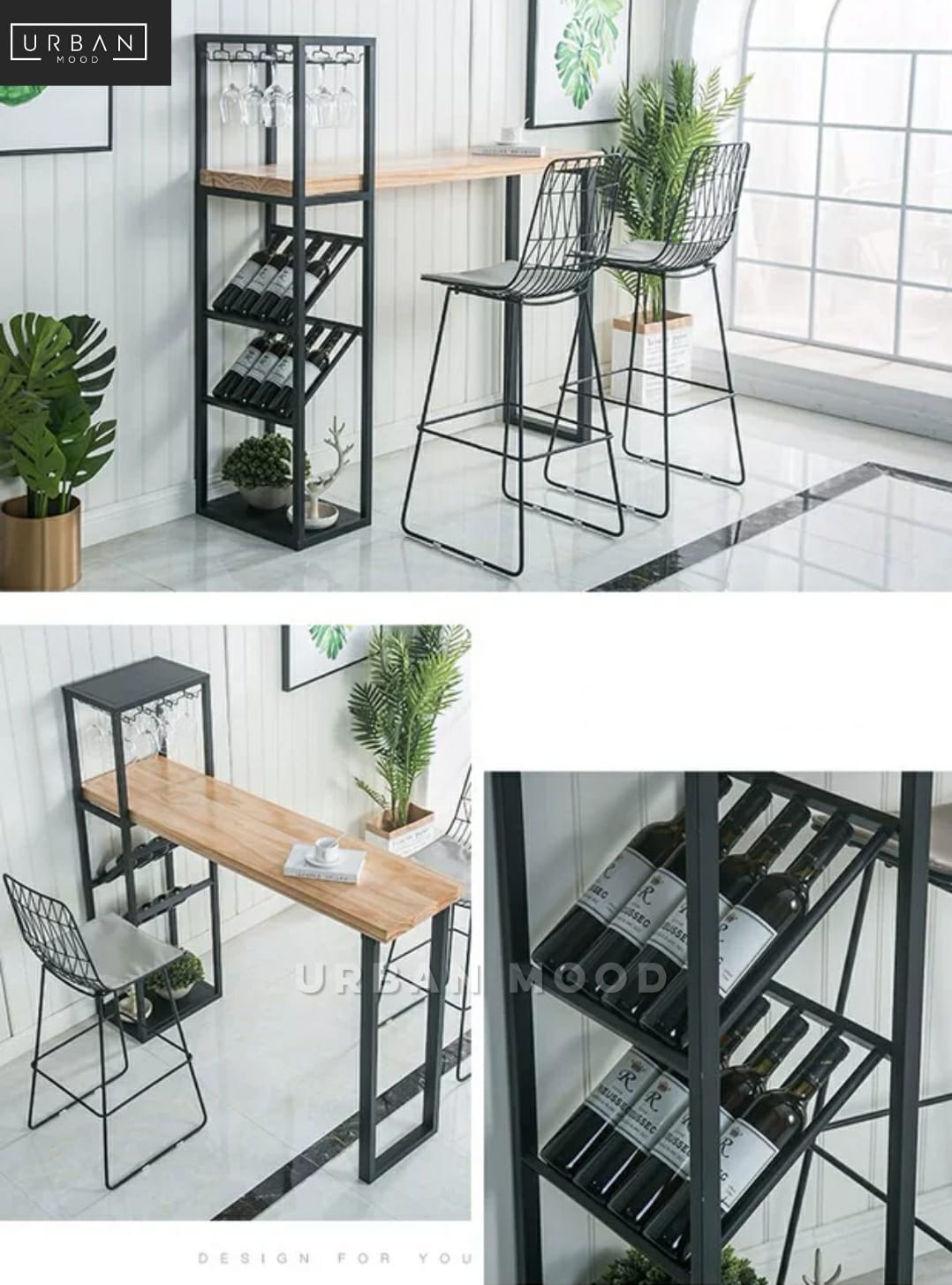 LIVEN Modern Bar Table Wine Rack