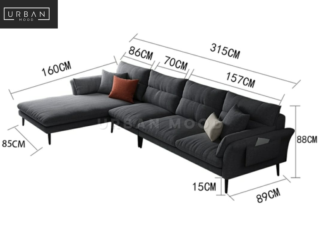 PERRIE Modern Fabric Sofa