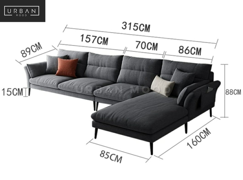 PERRIE Modern L Shape Sofa