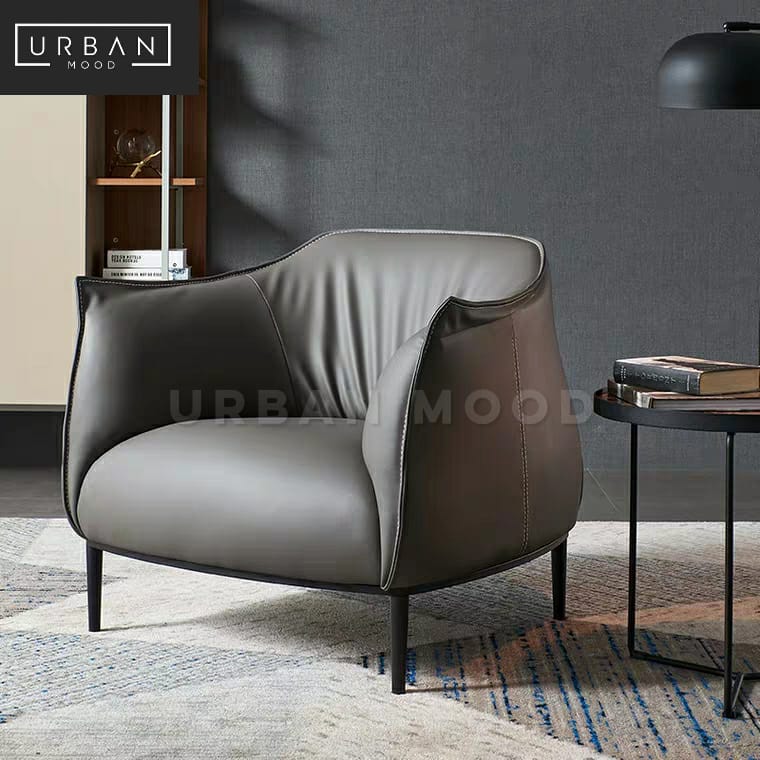 PEDDLE Modern Faux Leather Armchair