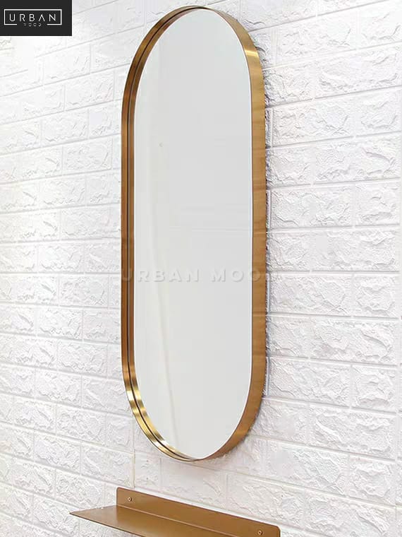 NICOLE Modern Stainless Steel Oval Mirror