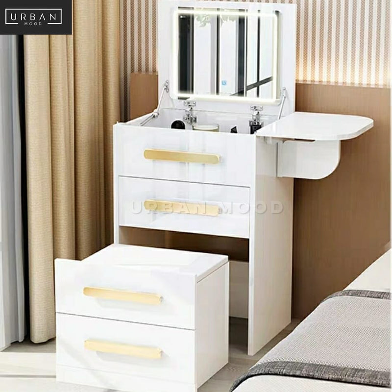 ESTELLE Flip Top LED Mirror Vanity Table Set