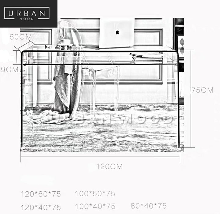 LUCENT Minimalist Glass Work Table