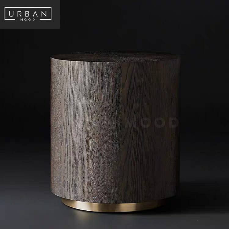 MEMOIR Rustic Wood Log Side Table