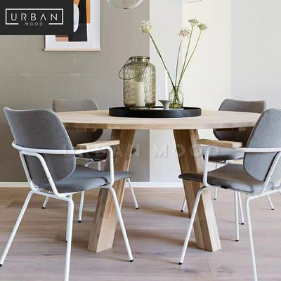 STAVE Rustic Solid Wood Round Dining Table