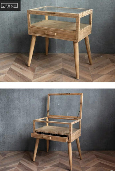 VICAR Rustic Solid Wood Side Table