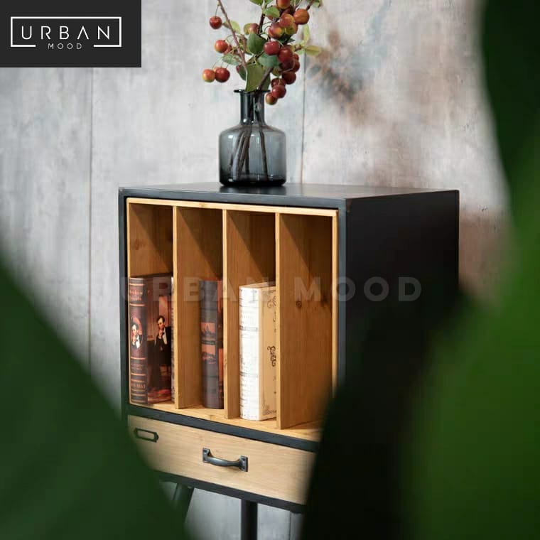 COLUMN Industrial Solid Wood Side Table