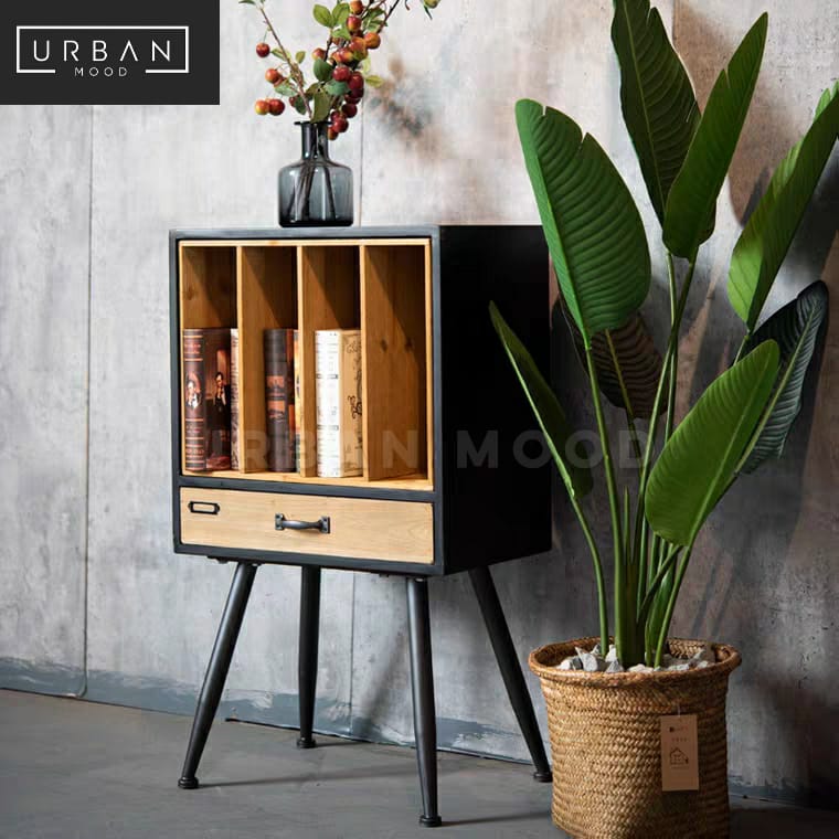 COLUMN Industrial Solid Wood Side Table