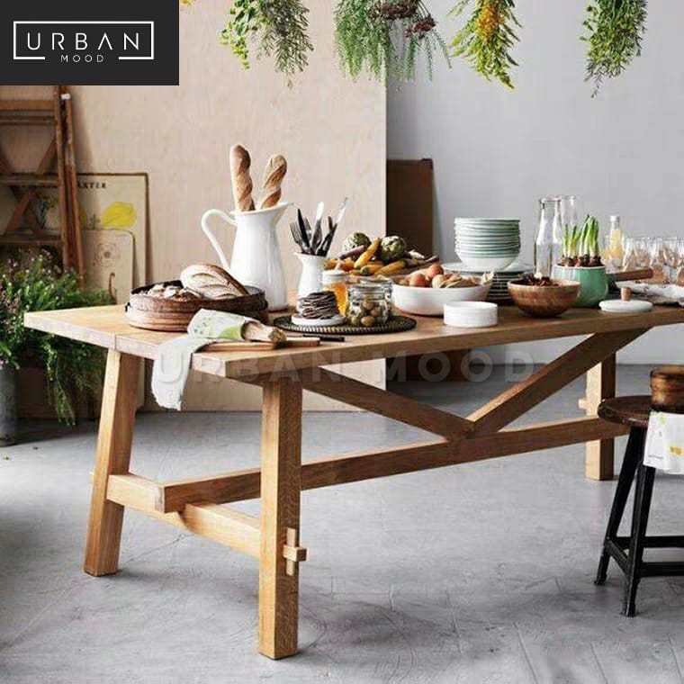 WESTON Rustic Solid Wood Dining Table
