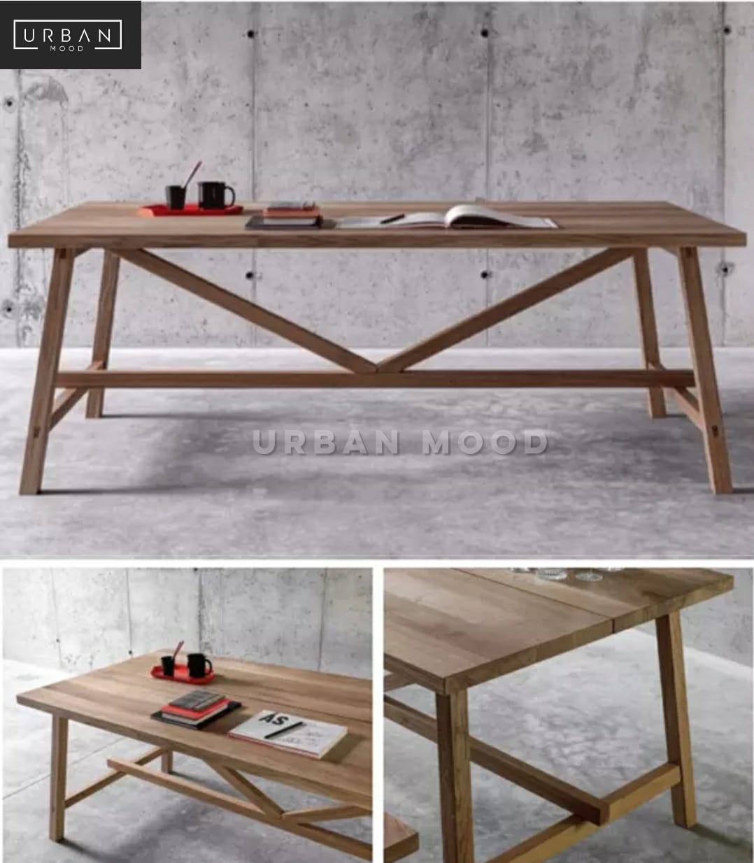 WESTON Rustic Solid Wood Dining Table