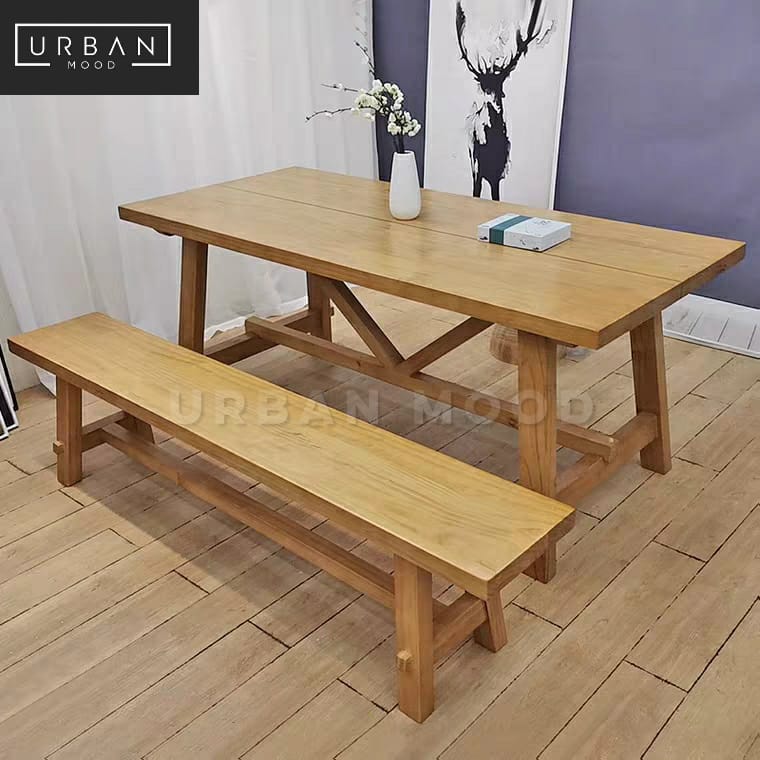 WESTON Rustic Solid Wood Dining Table