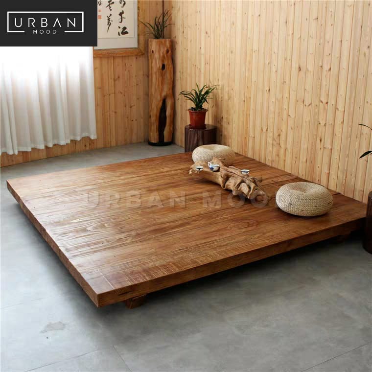 INCANDE Minimalist Solid Wood Platform Bedframe