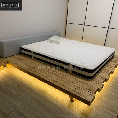 INCANDE Minimalist Solid Wood Platform Bedframe