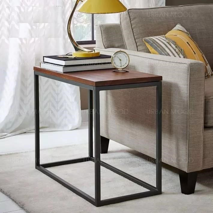 JAMES Rustic Ultra Slim Wooden Side Table