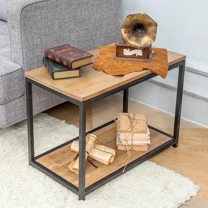 JAMES Rustic Ultra Slim Wooden Side Table