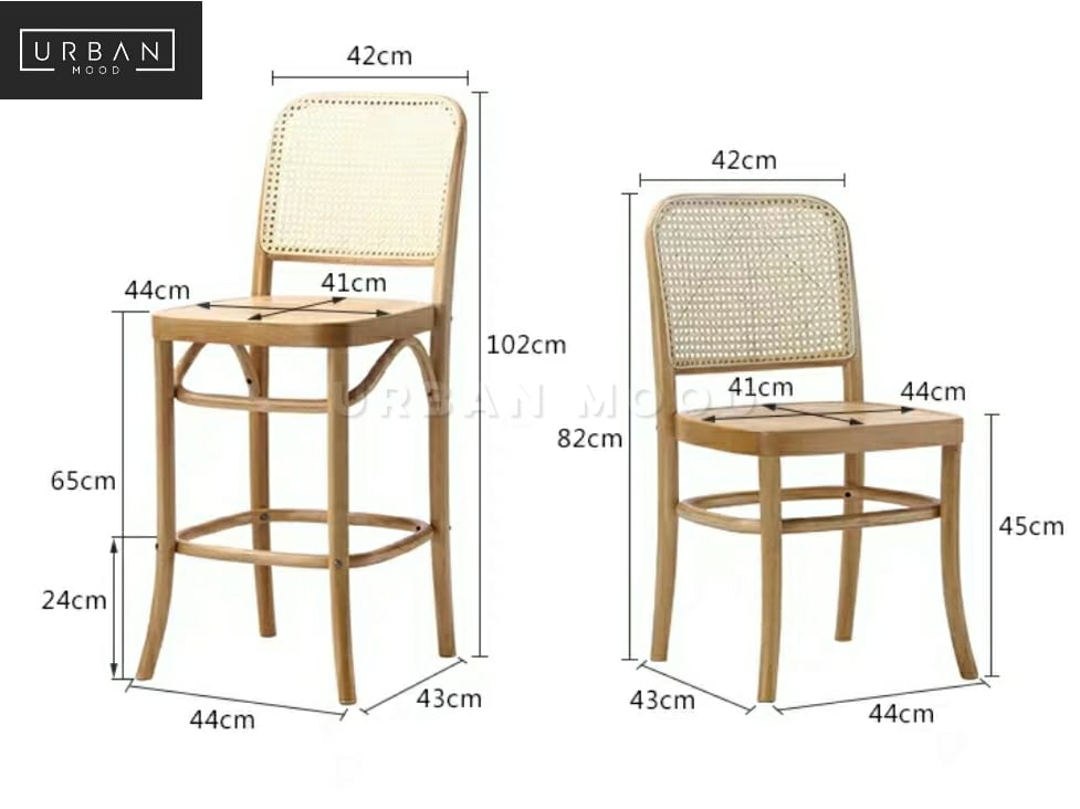 JARETH Vintage Rattan Dining Chair