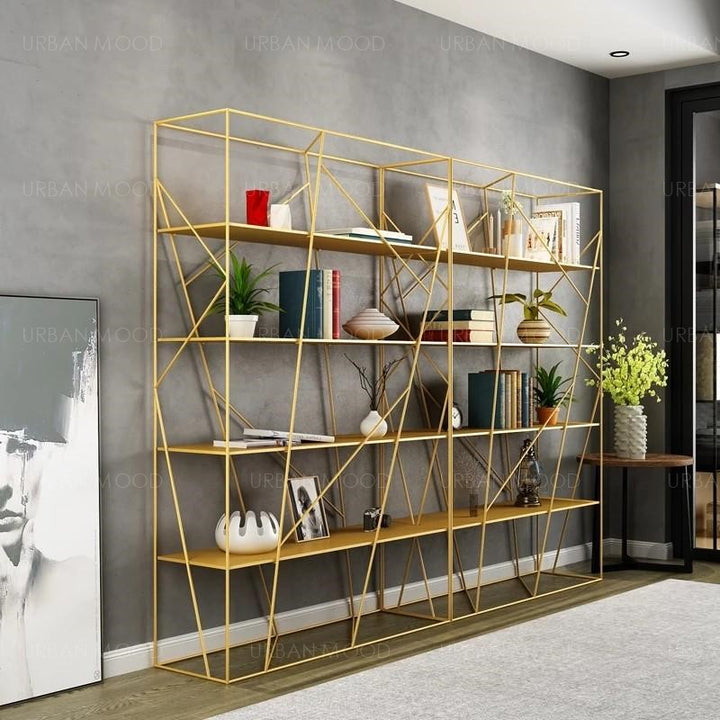 JONAS Modern Industrial Asymmetrical Wireframe Display Shelf