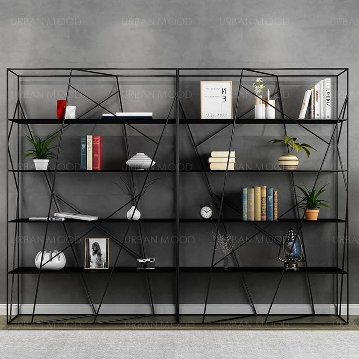 JONAS Modern Industrial Asymmetrical Wireframe Display Shelf