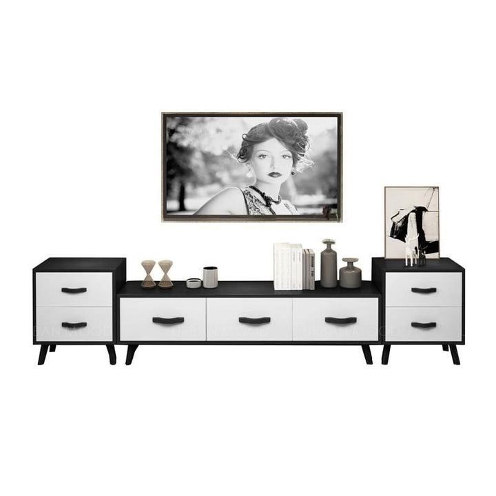 JORG Modern Vintage Wood TV Console & Coffee Table